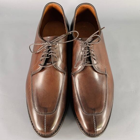 ALLEN EDMONDS Size 7 Delray Brown Leather Split Toe Derby Lace-Up Shoes - Picture 4 of 8